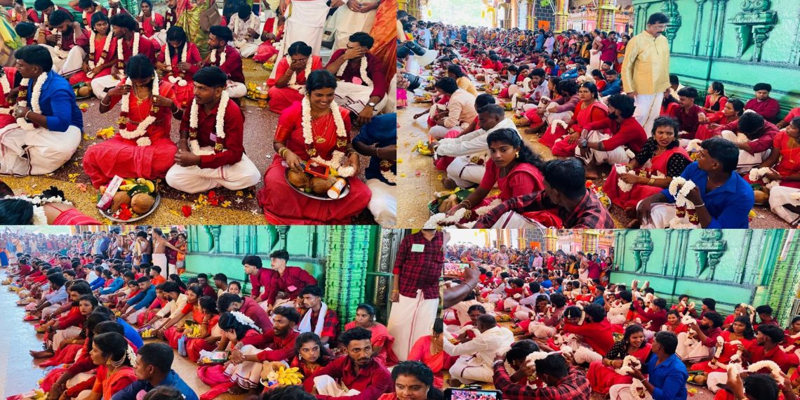 யாழ்   செல்வச்சந்நிதி ஆலயத்தில்  108 ஜோடிகளுக்கு   ஒரே நேரத்தில் திருமணம்
