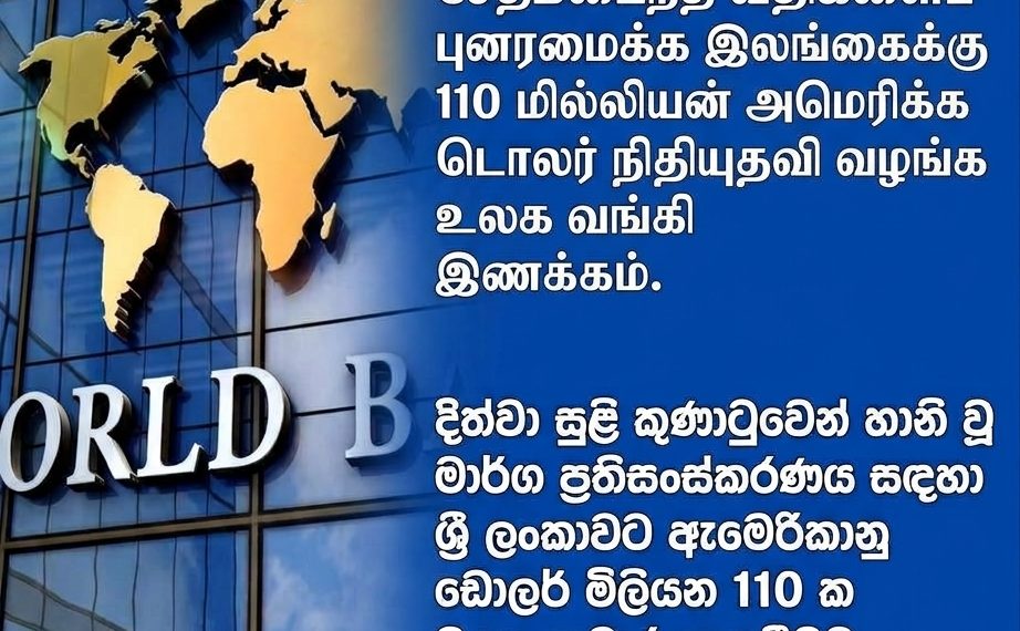 டித்வா சூறாவளியால் சேதமடைந்த வீதிகளைப் புனரமைக்க இலங்கைக்கு 110 மில்லியன் அமெரிக்க டொலர் நிதியுதவி